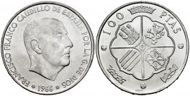 Estado Español (1936-1975). 100 pesetas. 1966*19-66. Madrid. (Cal-145). Ag. 18,86 g. Plenty of original luster. Mint state. Est...25,00. 

Spanish D...