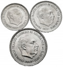 Estado Español (1936-1975). Complete series. 1957. Barcelona. BA. (Cal-154/6). 1st Latin American Numismatics Exposition. Mint state. Est...180,00. 
...