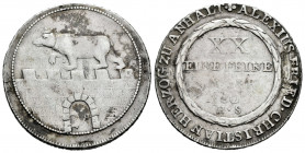 Germany. Alexius Friedrich Christian (1796-1834). Gulden. 1808 HS. Anhalt-Bernburg. (Km-72). Ag. 13,75 g. Traces of welding on obverse. VF. Est...90,0...