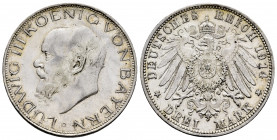 Germany. Bayern. Ludwig III. 3 mark. 1914. München. D. (Jaeger-52). (Km-1005). Ag. 16,68 g. VF/Choice VF. Est...40,00. 

Spanish Description: Aleman...