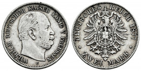 Germany. Prussia. Wilhelm I. 2 mark. 1877. Frankfurt. C. (Jaeger-96). Ag. 11,10 g. VF. Est...55,00. 

Spanish Description: Alemania. Prussia. Wilhel...