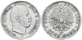 Germany. Prussia. Wilhelm I. 5 mark. 1876. Hannover. B. (Jaeger-97). Ag. 27,41 g. VF. Est...40,00. 

Spanish Description: Alemania. Prussia. Wilhelm...