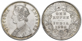 British India. Victoria Queen. 1 rupee. 1900. Calcutta. (Km-492). Ag. 11,62 g. AU. Est...70,00. 

Spanish Description: India Británica. Victoria. 1 ...