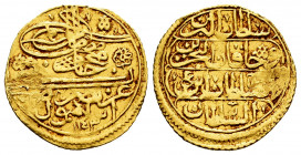 Ottoman Empire. Mahmud I. Zeri Mahbub. 1143 H. Istambul (Constatinople). (ICV-3300). (Damali-24-K-A10d). Au. 2,53 g. Choice VF. Est...300,00. 

Span...