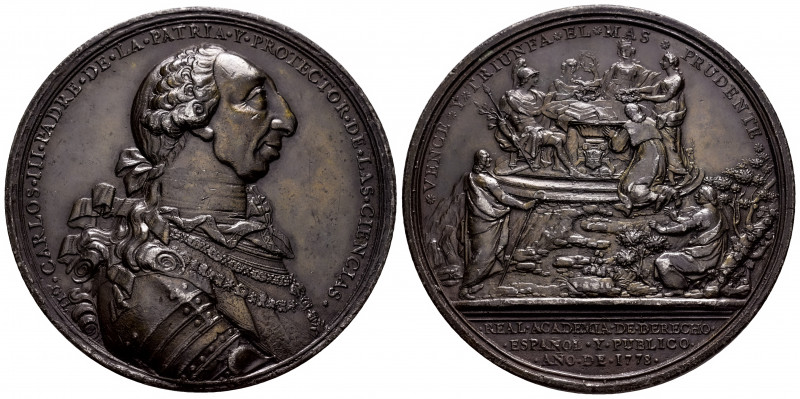 Charles III (1759-1788). Medal. 1778. (Vq-14126). Ae. 103,24 g. Award from the A...