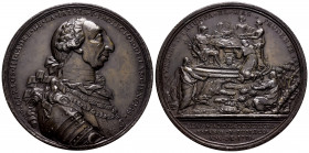 Charles III (1759-1788). Medal. 1778. (Vq-14126). Ae. 103,24 g. Award from the Academy of Spanish and Public Law. His armoured bust with the necklaces...