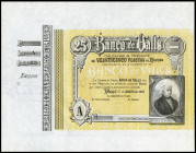 25 pesetas. 1922. Banco de Valls. (Ruiz y Alentorn unlisted). January 1, D. Pablo de Baldrich. Series A. In yellow. With matrix and upper and lower ma...