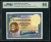 500 pesetas. 1935. Madrid. (Ed-365). Slabbed by PMG as Choice Uncirculated 64. January 7, Hernán Cortés. Without serie. Est...1000,00. 

Spanish Des...