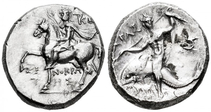 Calabria. Tarentum. Nomos. 240-228 BC. Struck under the magistrates Xenokrates a...