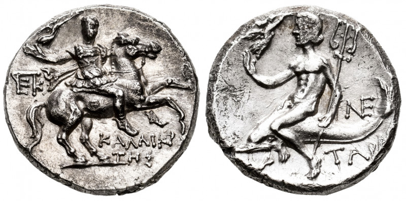 Calabria. Tarentum. Nomos. 240-228 BC. struck under the magistrates Kallikrates,...