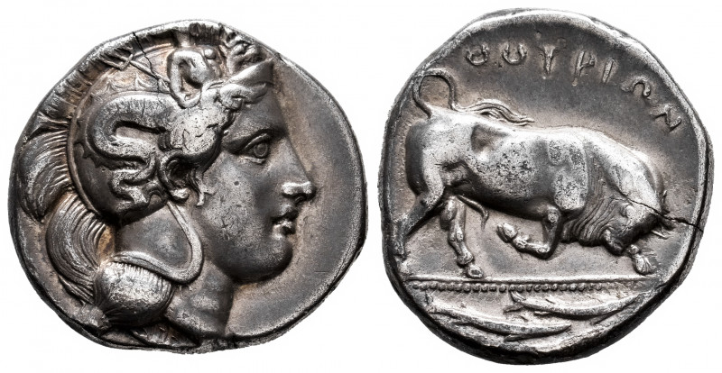 Lucania. Thurium. Distater. 350-300 BC. (Sng Ans-972). (HN Italy-1807). Anv.: He...