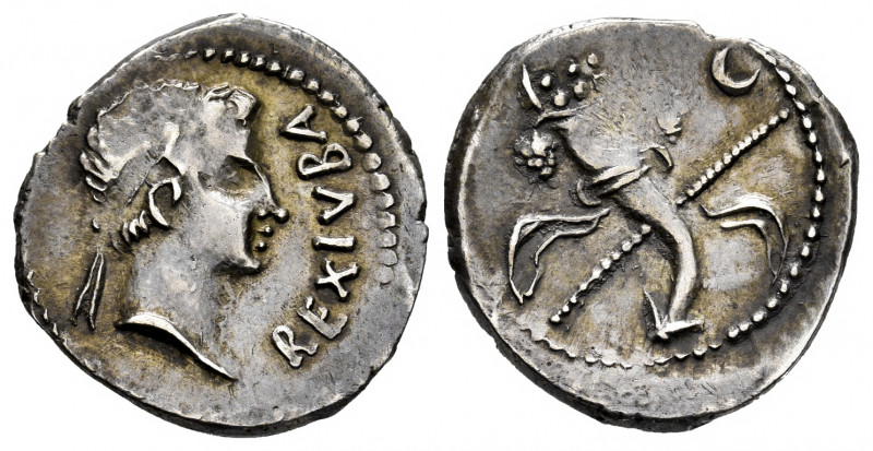 Kings of Mauretania. Iuba II. Denarius. 25 BC-24 AD. Caesarea. (Mazard-241). (Sn...