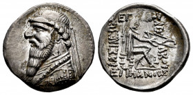 Kingdom of Parthia. Mithradates II. Drachm. 120/19-109 BC. Rhagai. (Sellwood-26.1). (Shore-77). (Sunrise-290-1). Anv.: Diademed and draped bust to lef...