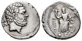 Cornelius. Pub. Lentulus P.f.L.n.Spinther. Denarius. 74 BC. Rome. (Ffc-634). (Craw-397/1). (Cal-492). Anv.: Head of Hercules right, Q. S. C. behind. R...