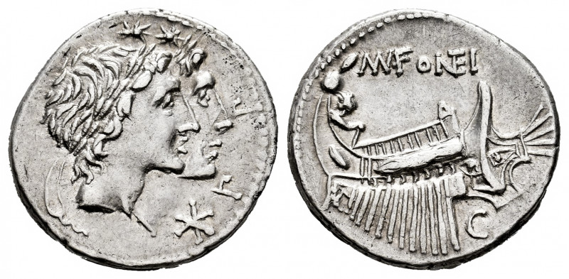 Fonteius. Mn. Fonteius. Denarius. 114-113 BC. South of Italy. (Ffc-716). (Craw-3...