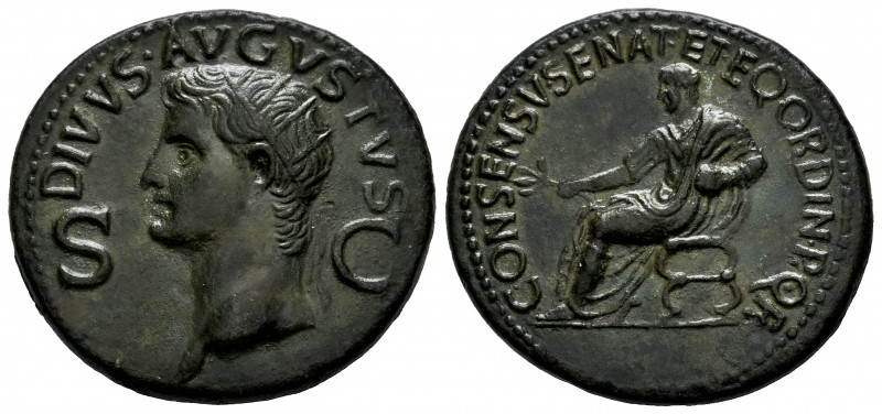 Divus Augustus. Dupondius. 37-41 AD. Rome. (Ric-I 56). (Bmcre-88). (C-87). Anv.:...