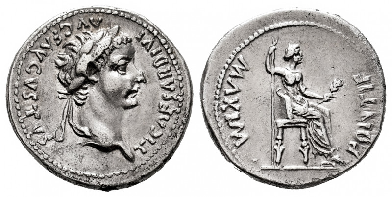 Tiberius. Denarius. 14-37 AD. Lugdunum. (Spink-1763). (Ric-26). (Rsc-16b). Anv.:...