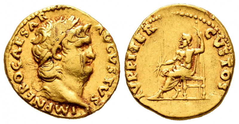 Nero. Aureus. 66-67 AD. Rome. (Spink-1930 var). (Ric-413). (Cal-413). Rev.: IVPI...