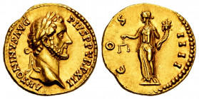 Antoninus Pius. Aureus. 148-149 AD. Rome. (Ric-177d). (Calicó-1502). (Bmcre-649). Anv.: ANTONINVS AVG PIVS P P TR P XII. Laureate head right. Rev.: CO...