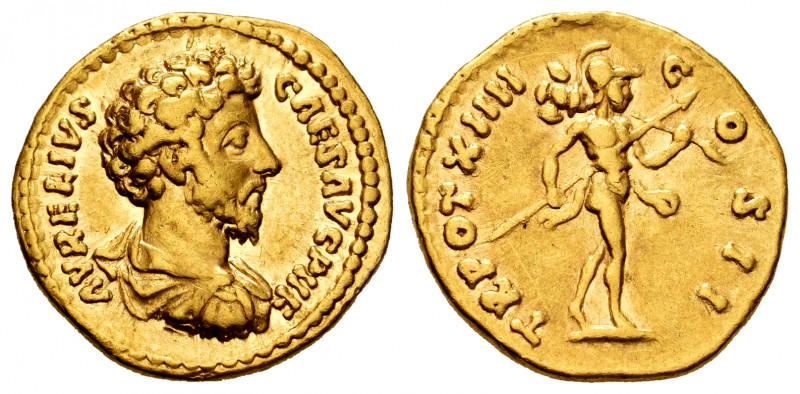 Marcus Aurelius. Aureus. 159-160 AD. Rome. (Ric-481c). (Calicó-1976). Anv.: AVRE...