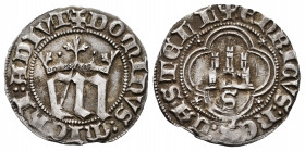 Kingdom of Castille and Leon. Enrique III (1390-1406). 1/2 real. Sevilla. (Bautista-762). Anv.: ✠ DOMINVS: MICHI: ADIVT. Rev.: ✠ ENRICVS: REX: CASTELL...