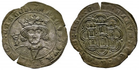 Kingdom of Castille and Leon. Henry IV (1399-1413). Cuartillo. Without mint mark. P crown of Princess Elizabeth, left of the bust. (Bautista-unlisted)...