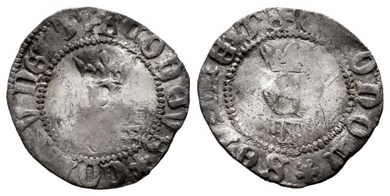 Catholic Kings (1474-1504). 1/4 real. Segovia. (Cal-170). Ag. 0,87 g. Before the...