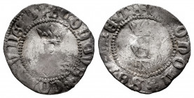 Catholic Kings (1474-1504). 1/4 real. Segovia. (Cal-170). Ag. 0,87 g. Before the Pragmatica. Wavy flan. A few specimens known. Extremely rare. VF. Est...