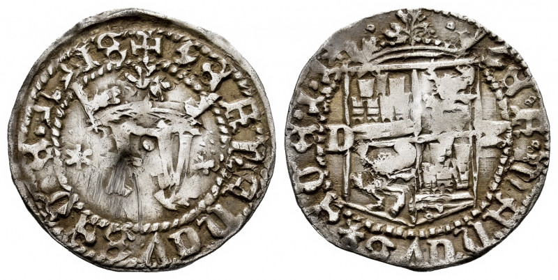 Catholic Kings (1474-1504). 1/2 real. Cuenca. (Cal-203 var). Ag. Before the Prag...