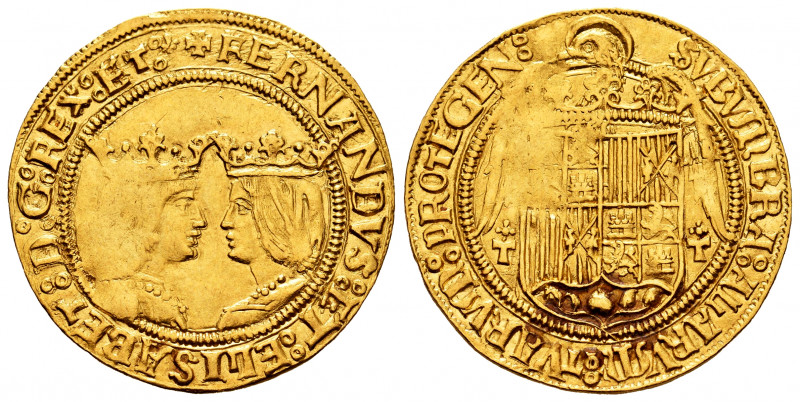 Catholic Kings (1474-1504). Double excelente. Toledo. (Cal-752). (Tauler-275 sim...