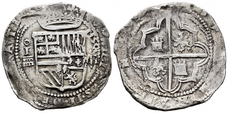 Philip II (1556-1598). 8 reales. 1590. Segovia. Iº/IM. (Cal-680 var). Ag. 26,89 ...