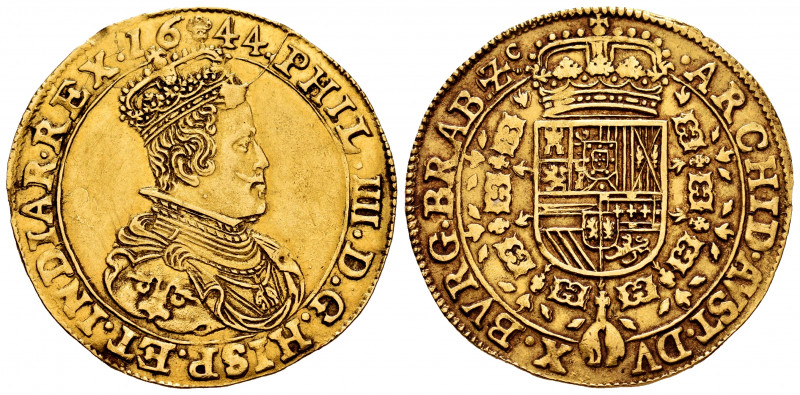 Philip IV (1621-1665). Double Sovereign. 1644. Brussels. (Vti-1544, error photo)...