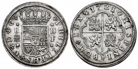 Philip V (1700-1746). 2 reales. 1721. Segovia. F. (Cal-954). Ag. 5,41 g. A good sample. AU/XF. Est...250,00. 

Spanish Description: Felipe V (1700-1...
