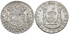 Philip V (1700-1746). 8 reales. 1746. Mexico. MF. (Cal-1470). Ag. 26,90 g. Attractive specimen. AU/XF. Est...800,00. 

Spanish Description: Felipe V...
