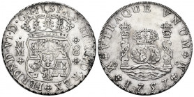Ferdinand VI (1746-1759). 8 reales. 1757. Mexico. MM. (Cal-493). Ag. 26,98 g. Original luster. Scarce in this grade. AU/XF. Est...800,00. 

Spanish ...