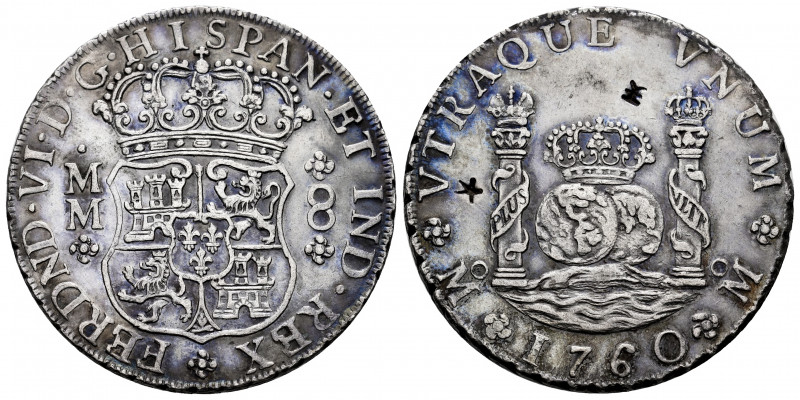 Ferdinand VI (1746-1759). 8 reales. 1760. Mexico. MM. (Cal-497). Ag. 27,00 g. Sm...