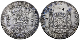Ferdinand VI (1746-1759). 8 reales. 1760. Mexico. MM. (Cal-497). Ag. 27,00 g. Small chop marks. Some bluish patina. Almost XF. Est...650,00. 

Spani...