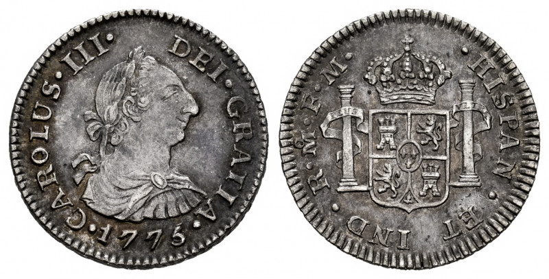 Charles III (1759-1788). 1/2 real. 1775. Mexico. FM. (Cal-198). Ag. 1,66 g. Beau...