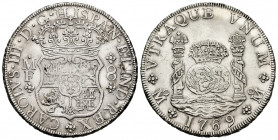 Charles III (1759-1788). 8 reales. 1769. Mexico. MF. (Cal-1095). Ag. 27,00 g. Minor adjustment marks. It retains some minor luster. Almost XF. Est...6...