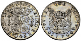 Charles III (1759-1788). 8 reales. 1770. Potosí. JR. (Cal-1168). Ag. 26,99 g. A very good sample. Some bluish patina. AU. Est...1200,00. 

Spanish D...