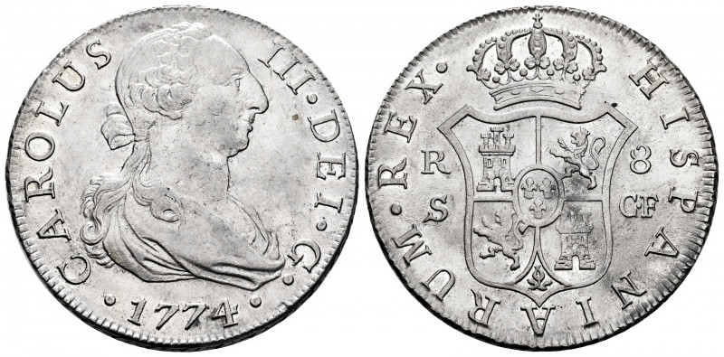 Charles III (1759-1788). 8 reales. 1774. Sevilla. CF. (Cal-1231). Ag. 26,99 g. O...