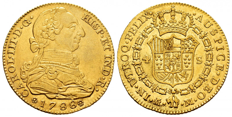 Charles III (1759-1788). 4 escudos. 1788. Madrid. M. (Cal-1795). Au. 13,48 g. Es...