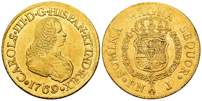 Charles III (1759-1788). 8 escudos. 1769/7. Popayán. J. (Cal-2033). (Cal onza-79...