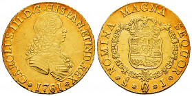 Charles III (1759-1788). 8 escudos. 1761. Santiago. J. (Cal-2127). (Cal onza-899). Au. 26,94 g. Beautiful color. Minor marks. This coin is exempt from...