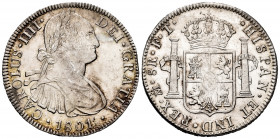 Charles IV (1788-1808). 8 reales. 1801. Mexico. FT/FM. (Cal-972). Ag. 27,04 g. Rectified assayer mark. Original luster. Lightly toned. Very beautiful ...