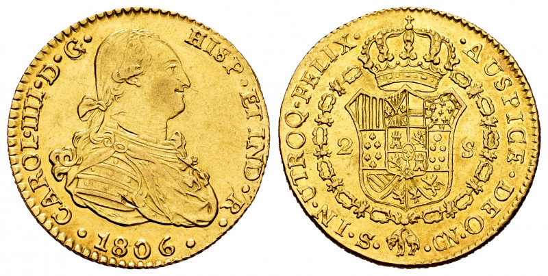 Charles IV (1788-1808). 2 escudos. 1806. Sevilla. CN. (Cal-1443). Au. 6,70 g. In...