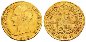 Joseph Napoleon (1808-1814). 80 reales. 1810. Madrid. AI. (Cal-48). Au. 6,74 g. Bare bust. Minor hairlines. Rare. Almost XF. Est...900,00. 

Spanish...