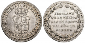 Ferdinand VII (1808-1833). "Proclamation" medal. 1808. Mexico. (Ha-32). (Vq-13291). Ag. 26,89 g. 8 Reales module. Minor marks. It retains some minor l...
