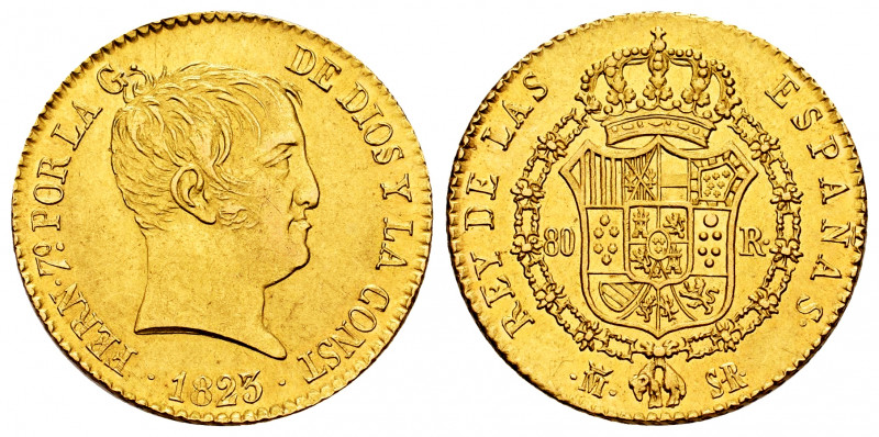 Ferdinand VII (1808-1833). 80 reales. 1823. Madrid. SR. (Cal-1642). Au. 6,72 g. ...