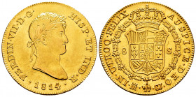 Ferdinand VII (1808-1833). 8 escudos. 1814. Madrid. GJ. (Cal-1761). (Cal onza-1234). Au. 26,98 g. Without dot behind FELIX neither before AUSPICE. Att...